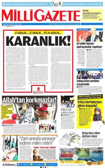 Gazete manşetleri (17 Aralık 2014)