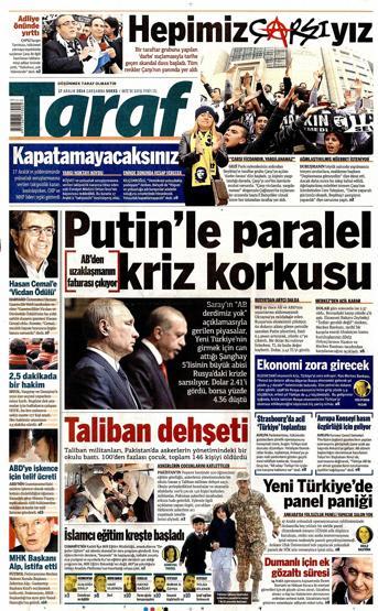 Gazete manşetleri (17 Aralık 2014)