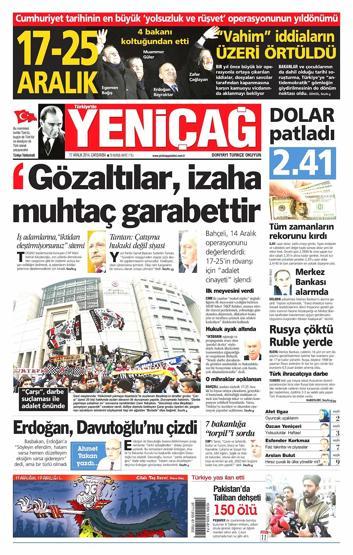 Gazete manşetleri (17 Aralık 2014)