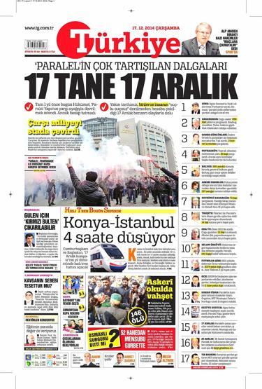 Gazete manşetleri (17 Aralık 2014)