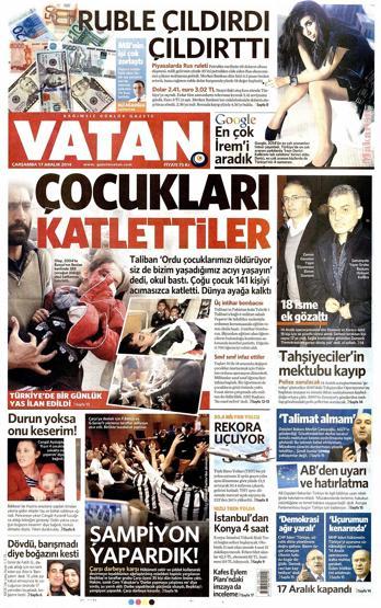 Gazete manşetleri (17 Aralık 2014)