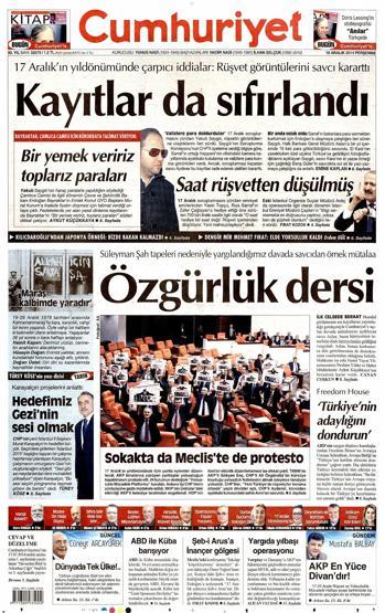 Gazete manşetleri (18 Aralık 2014)