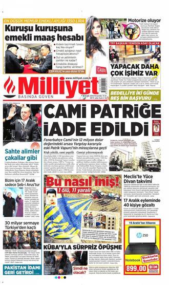 Gazete manşetleri (18 Aralık 2014)