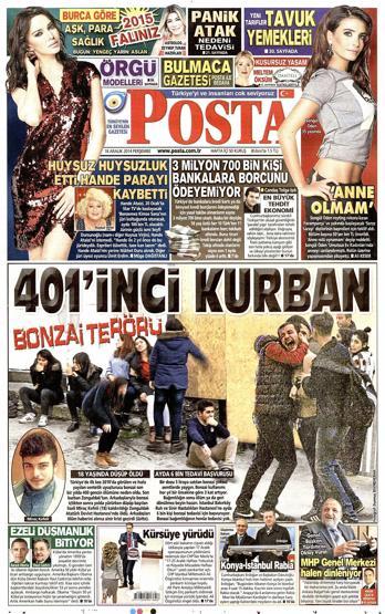 Gazete manşetleri (18 Aralık 2014)