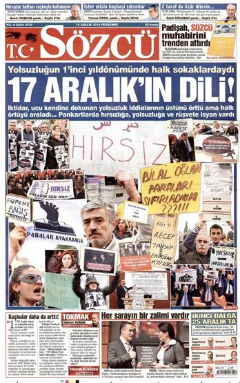 Gazete manşetleri (18 Aralık 2014)