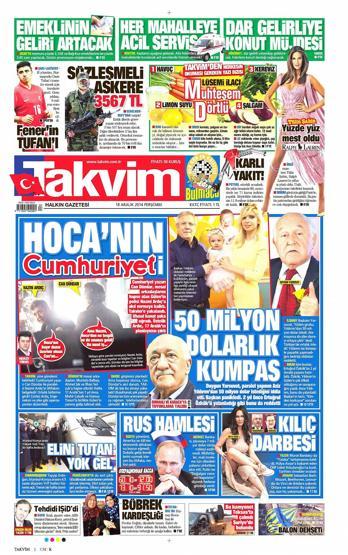 Gazete manşetleri (18 Aralık 2014)