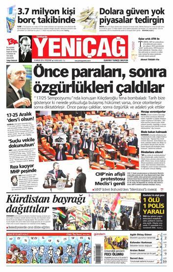 Gazete manşetleri (18 Aralık 2014)
