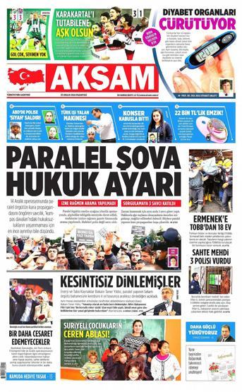 Gazete manşetleri ( 22 Aralık 2014)