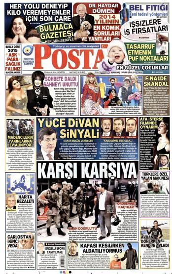 Gazete manşetleri ( 22 Aralık 2014)