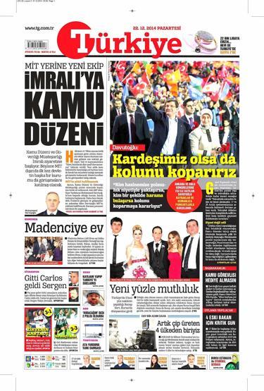 Gazete manşetleri ( 22 Aralık 2014)
