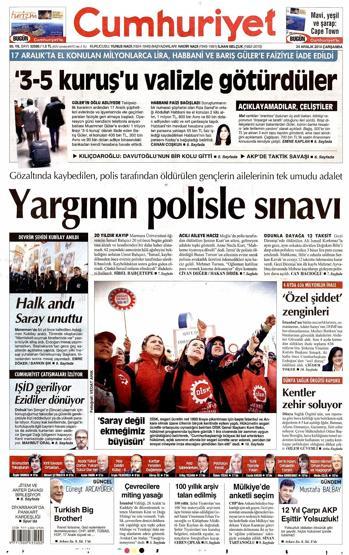 Gazete manşetleri (24 Aralık 2014)