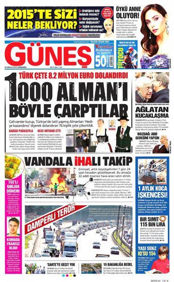 Gazete manşetleri (24 Aralık 2014)
