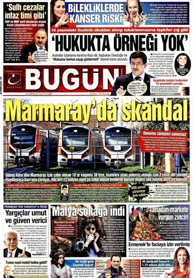 Gazete manşetleri (26 Aralık 2014)