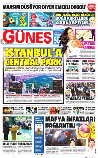 Gazete manşetleri (26 Aralık 2014)