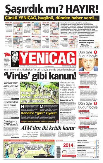 Gazete manşetleri (26 Aralık 2014)