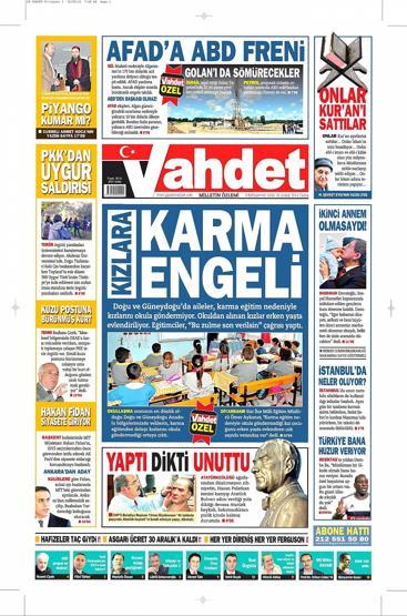 Gazete manşetleri (26 Aralık 2014)