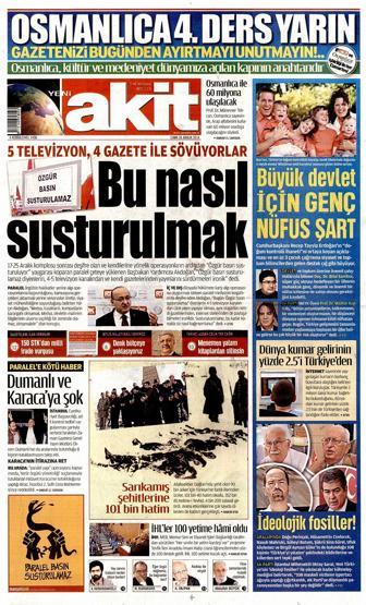 Gazete manşetleri (26 Aralık 2014)