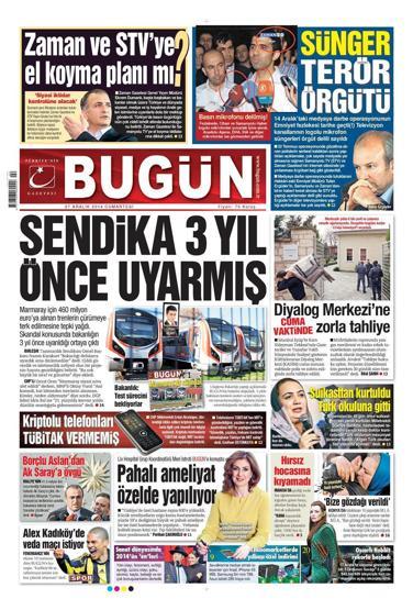 Gazete manşetleri (27 Aralık 2014)