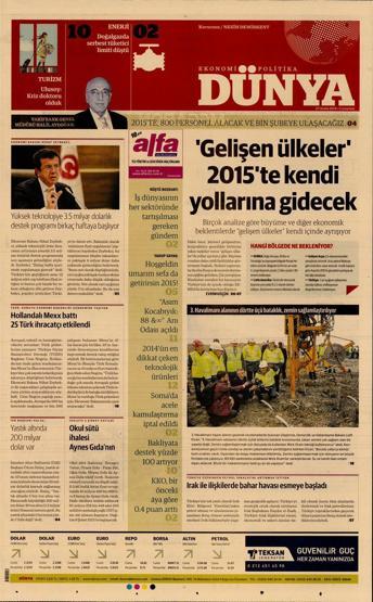Gazete manşetleri (27 Aralık 2014)
