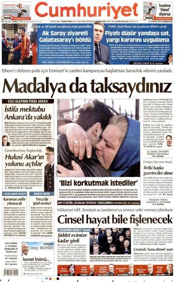 Gazete manşetleri (27 Aralık 2014)