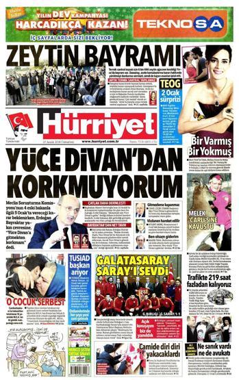Gazete manşetleri (27 Aralık 2014)