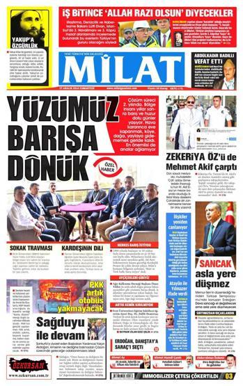 Gazete manşetleri (27 Aralık 2014)