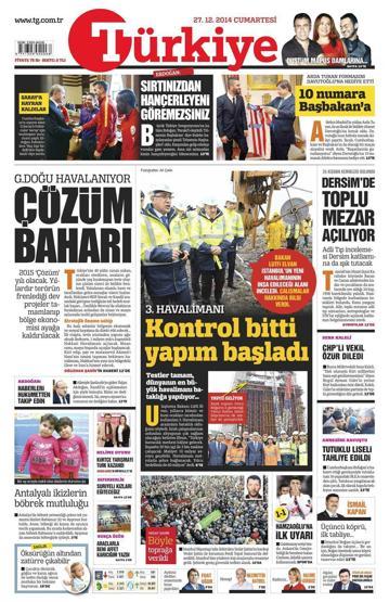 Gazete manşetleri (27 Aralık 2014)