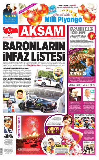 Gazete manşetleri (2 Ocak 2015)