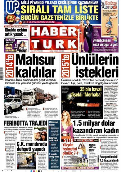 Gazete manşetleri (2 Ocak 2015)