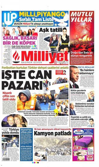 Gazete manşetleri (2 Ocak 2015)