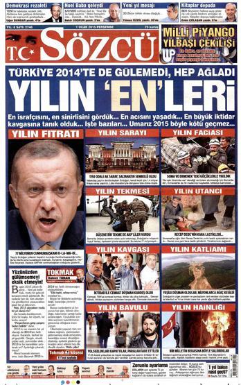 Gazete manşetleri (2 Ocak 2015)