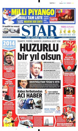 Gazete manşetleri (2 Ocak 2015)