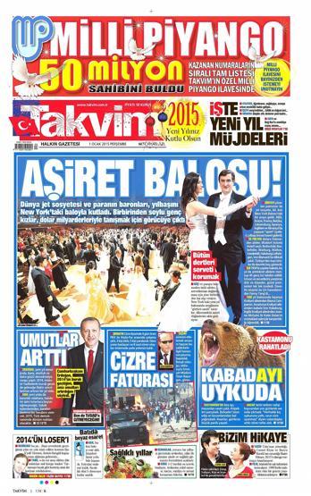 Gazete manşetleri (2 Ocak 2015)