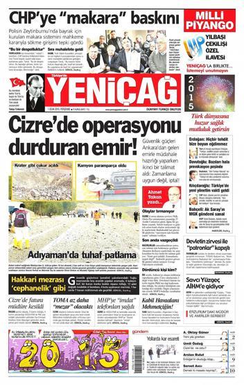 Gazete manşetleri (2 Ocak 2015)