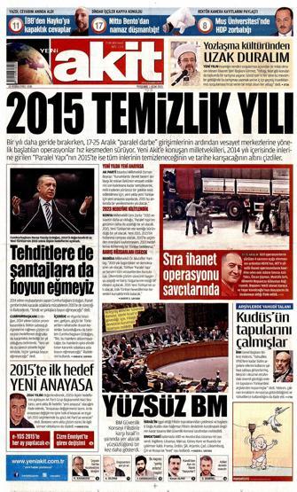 Gazete manşetleri (2 Ocak 2015)