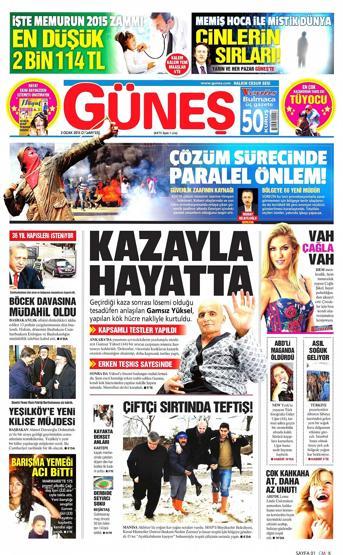 Gazete manşetleri (3 Ocak 2015)