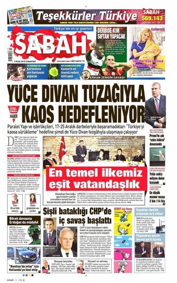 Gazete manşetleri (3 Ocak 2015)