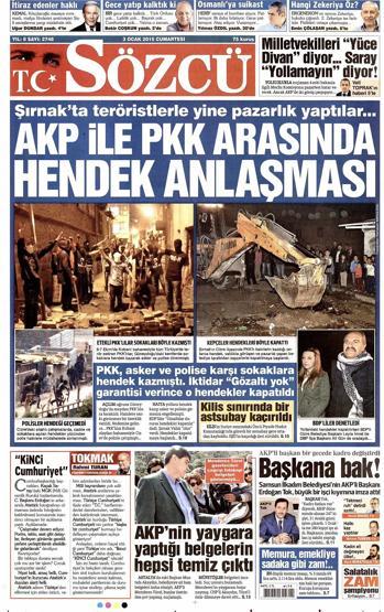 Gazete manşetleri (3 Ocak 2015)