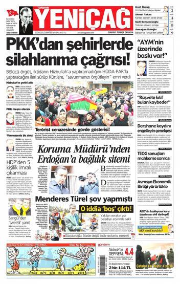 Gazete manşetleri (3 Ocak 2015)