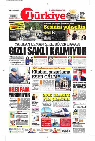 Gazete manşetleri (3 Ocak 2015)