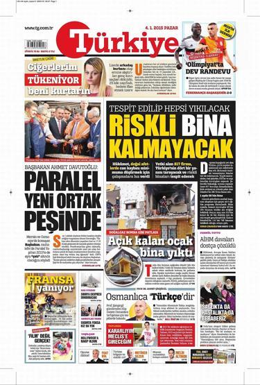 04 Ocak 2015 (Gazete manşetleri)