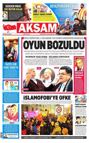 Gazete manşetleri (06 Ocak 2015)