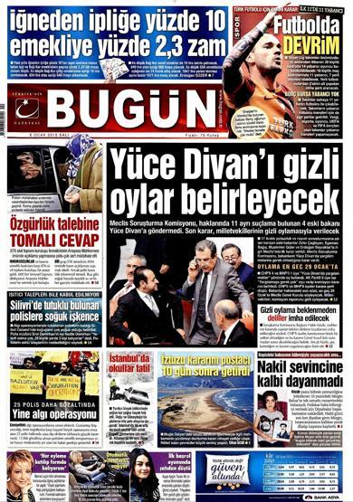 Gazete manşetleri (06 Ocak 2015)