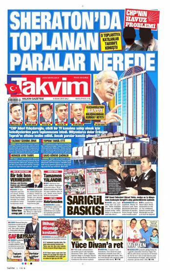 Gazete manşetleri (06 Ocak 2015)