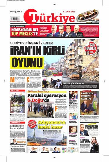 Gazete manşetleri (06 Ocak 2015)