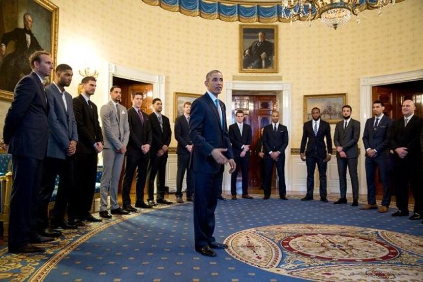 Obama San Antonio Spursu Beyaz Sarayda ağırladı