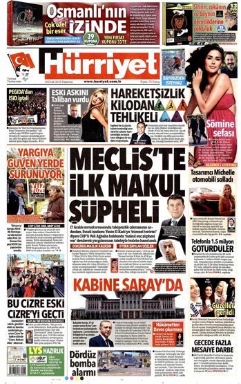 Gazete manşetleri (19 Ocak 2015)