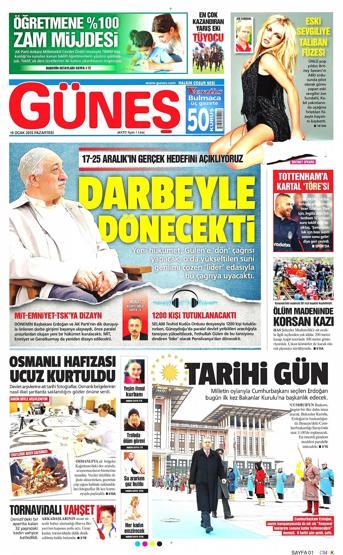 Gazete manşetleri (19 Ocak 2015)
