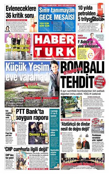 Gazete manşetleri (19 Ocak 2015)