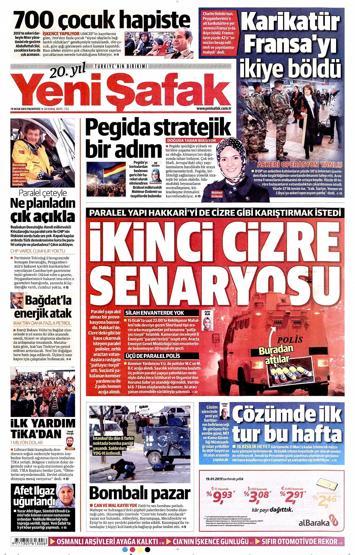 Gazete manşetleri (19 Ocak 2015)
